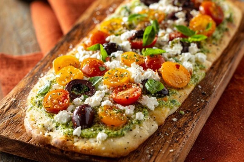 Pesto Cherry Tomato Flatbread