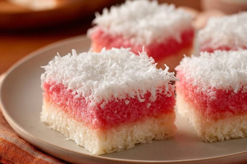Pink Ribbon Coconut Ice Bars