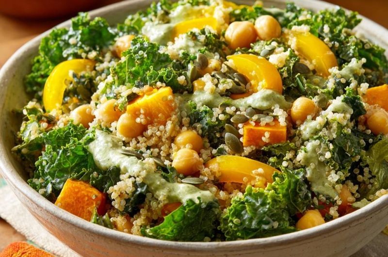 Roasted Squash Kale Quinoa Salad