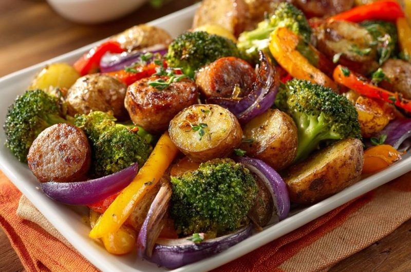 Sheet Pan Chicken Sausage with Potatoes & Veggies