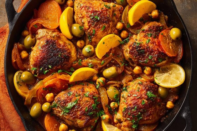 Skillet Chicken with Chickpeas, Olives & Citrus
