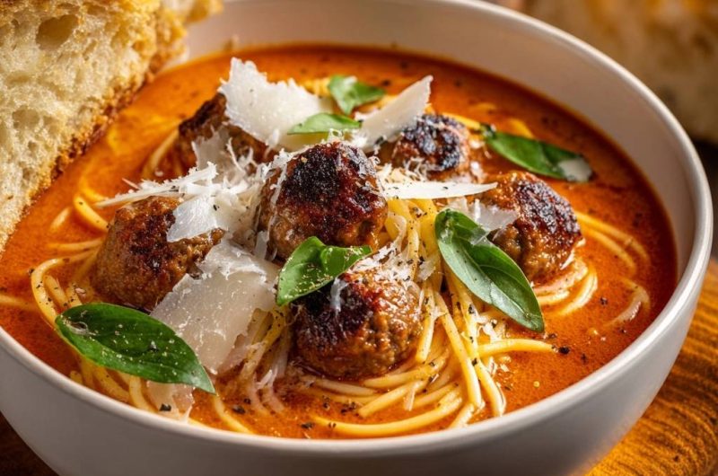 Spaghetti Meatball Soup