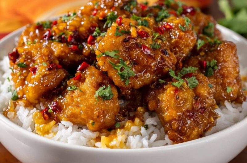 Sticky Chili Chicken Rice Bowl