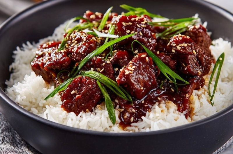Sticky Korean Beef Rice Bowl