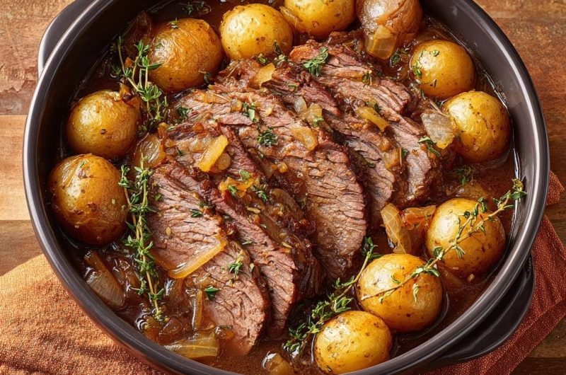 Tender Braised Beef with Baby Potatoes & Pearl Onions