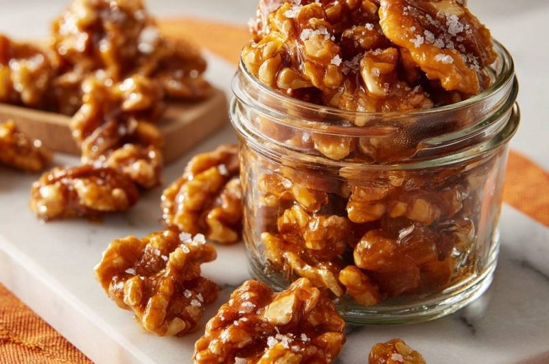 Salted Caramel Glazed Walnuts