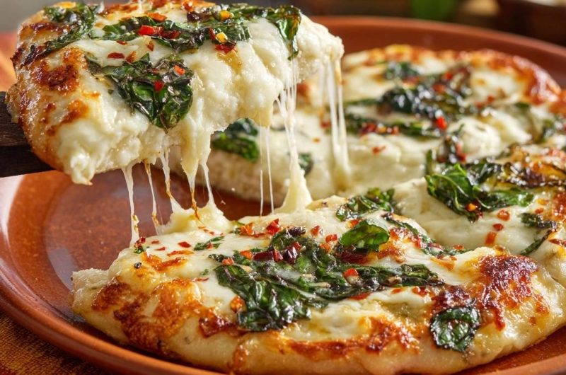 Spinach White Pizza