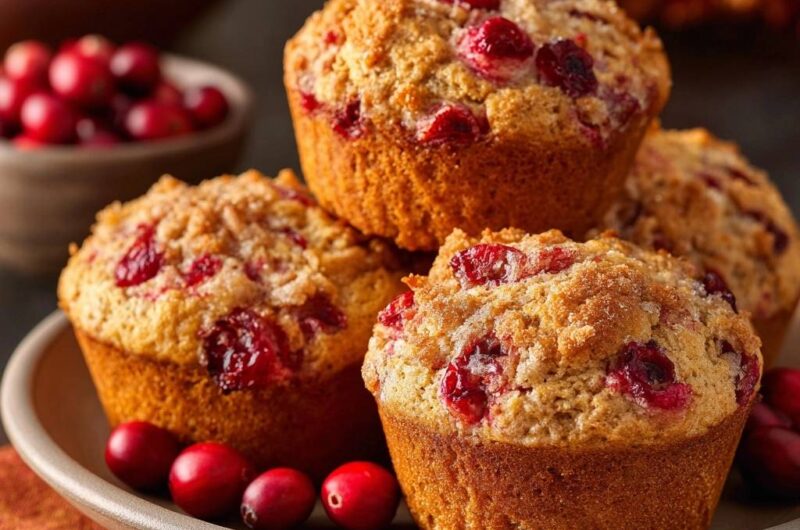 Bakery Style Cranberry Streusel Muffins