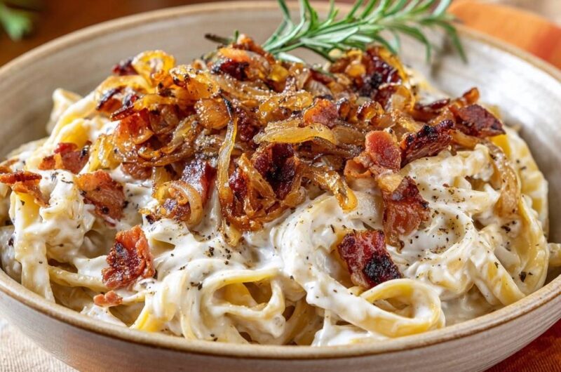Creamy Caramelized Onion Fettuccine