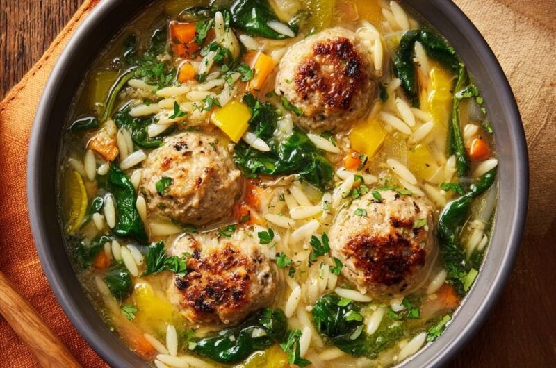 Italian Wedding Soup with Turkey Meatballs