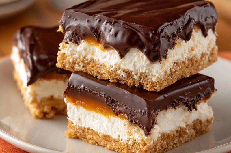 Chocolate Caramel Cheesecake Bars