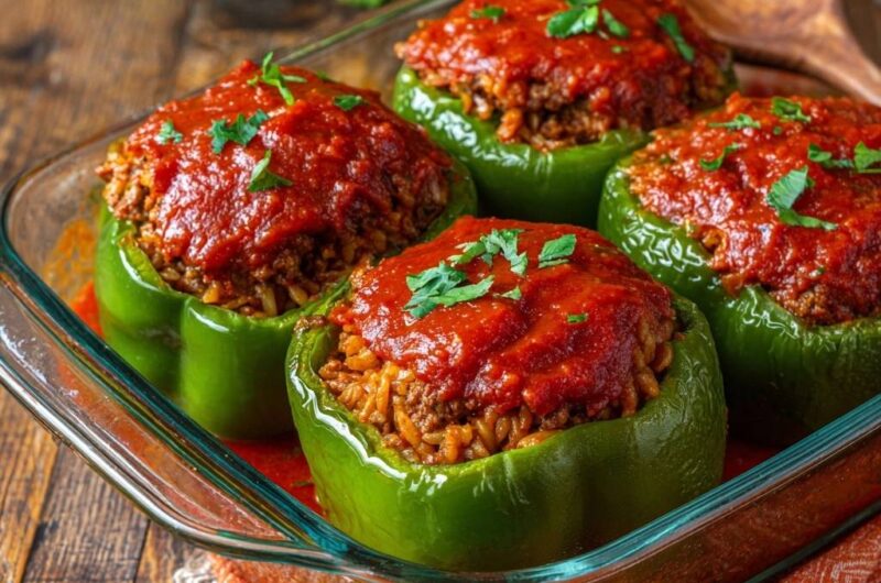 Classic Beef and Rice Stuffed Peppers