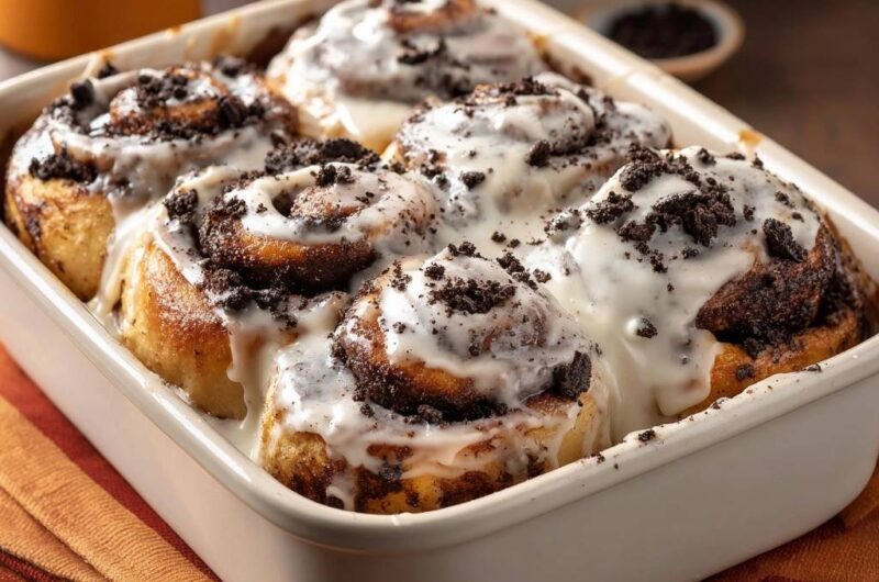 Cookies and Cream Cinnamon Rolls