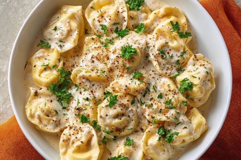 Creamy Garlic Parmesan Tortellini
