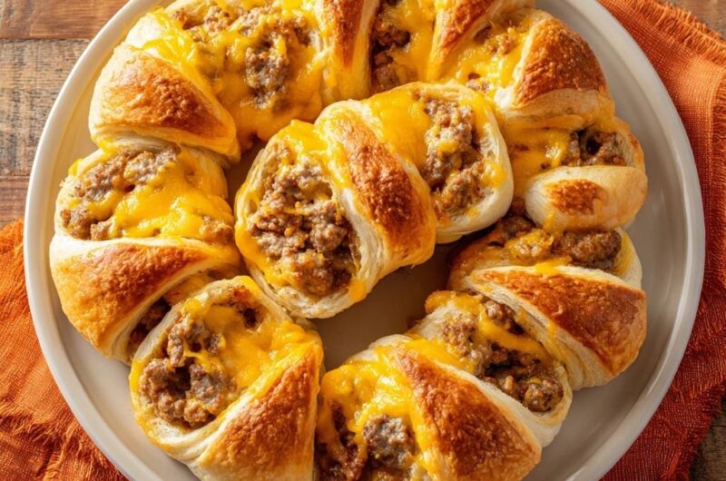 Cheesy Sausage Crescent Ring