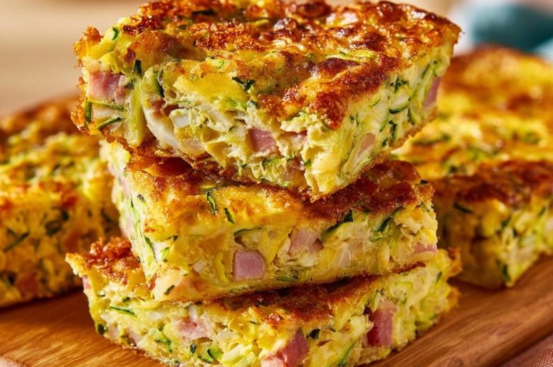 Golden Zucchini and Ham Slice