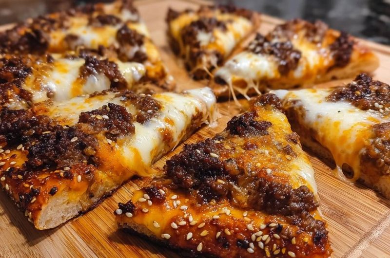 Sesame Beef Pan Pizza