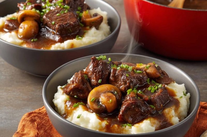 Slow-Braised Beef and Mushroom Stew