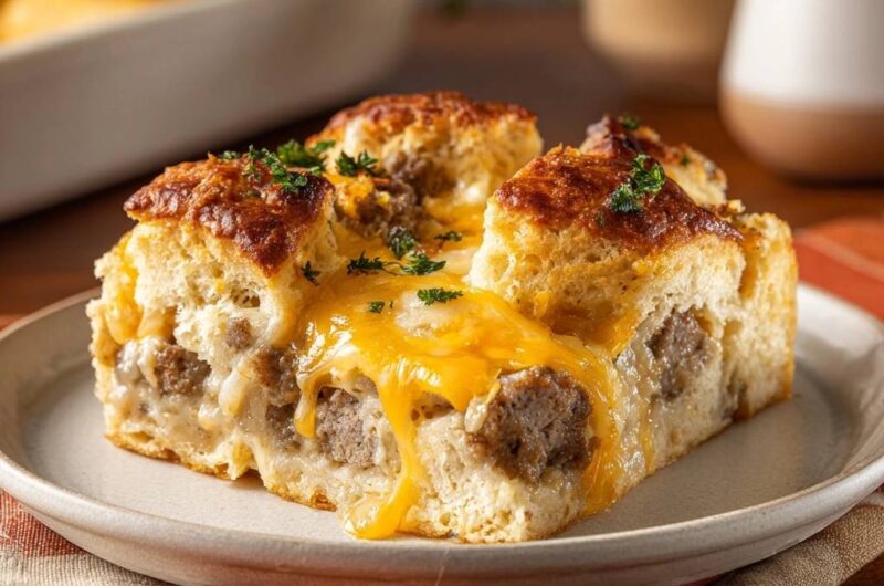 Cheesy Sausage Biscuit Bake
