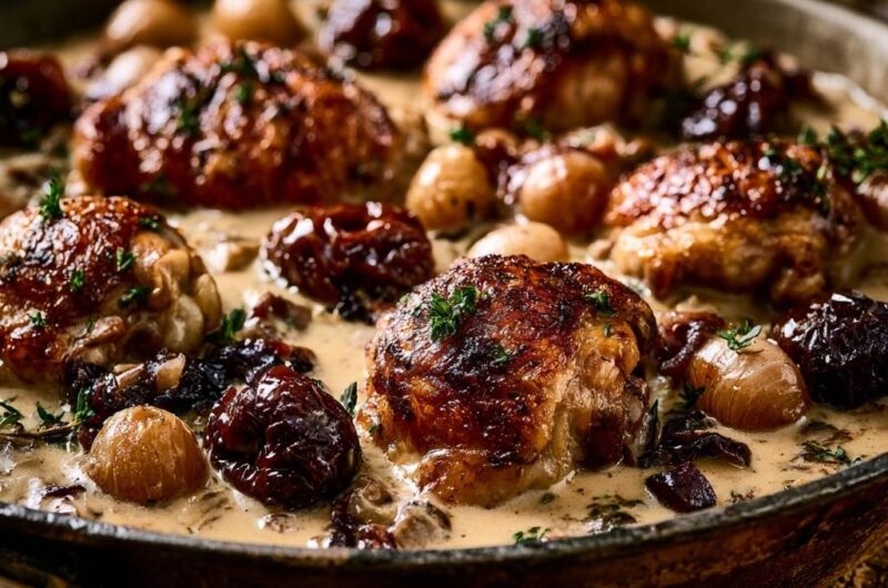 Creamy Braised Chicken Thighs with Shallots