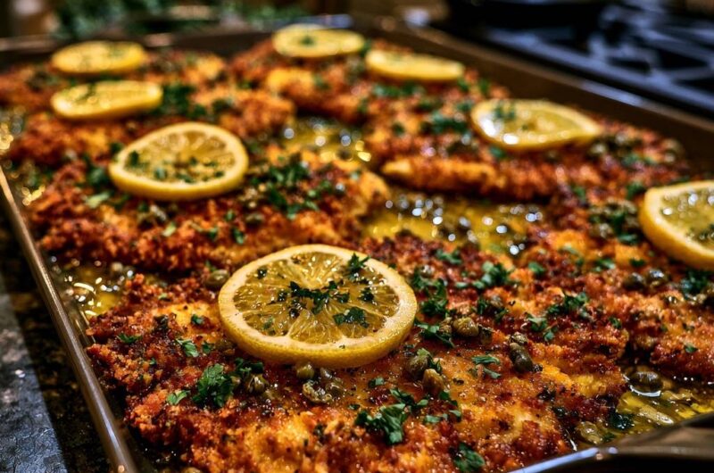 Crispy Sheet Pan Chicken Piccata