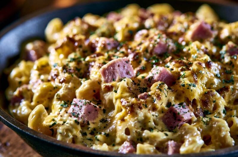Creamy Skillet Mac and Cheese with Ham