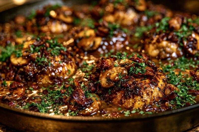 Garlic Butter Mushroom Chicken Thighs
