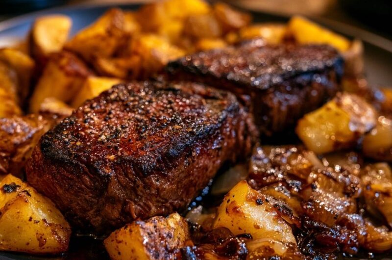 Garlic Butter Pan-Seared Steak and Potatoes