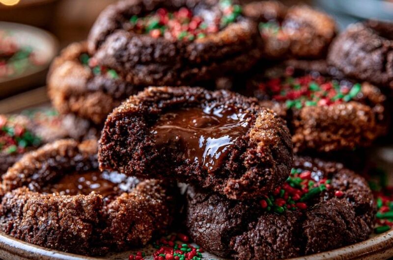 Molten Chocolate Thumbprint Cookies