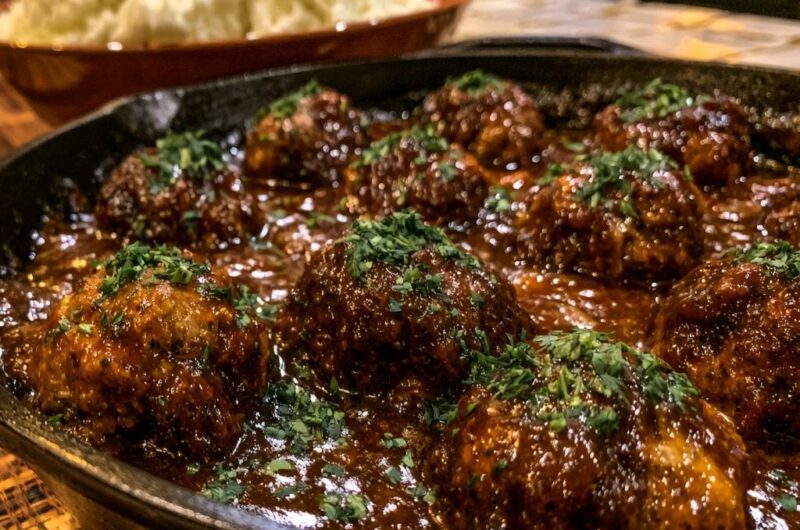Skillet Salisbury Steak Meatballs