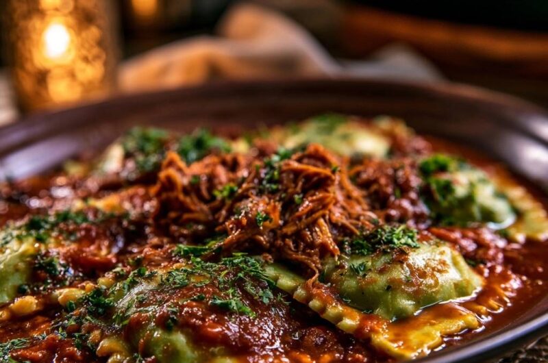 Slow-Braised Beef and Spinach Ravioli