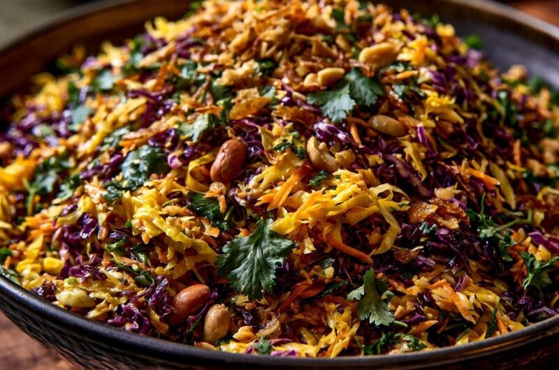 Crunchy Rainbow Cabbage Slaw