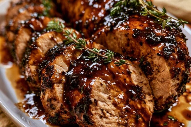 Garlic Herb Glazed Pork Tenderloin