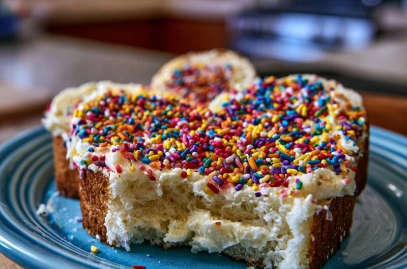 Heart-Shaped Birthday Cake Toast