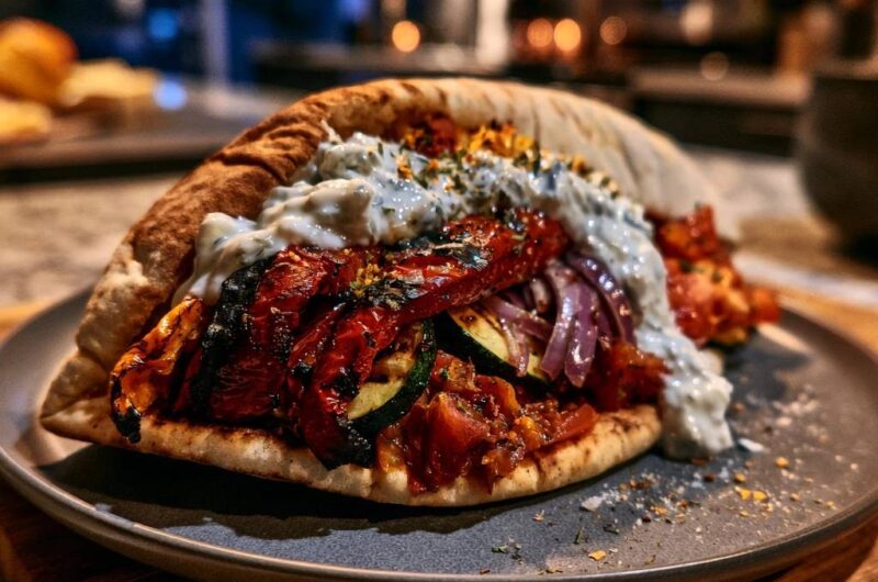 Mediterranean Roasted Vegetable Pita