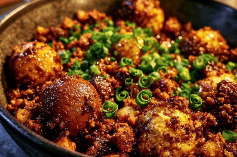 Savory Braised Egg and Minced Beef Bowl