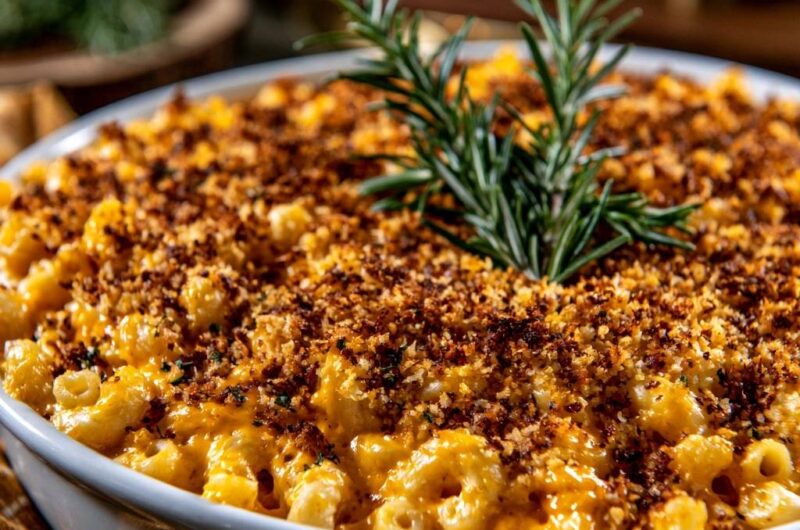 Rosemary Garlic Baked Mac and Cheese