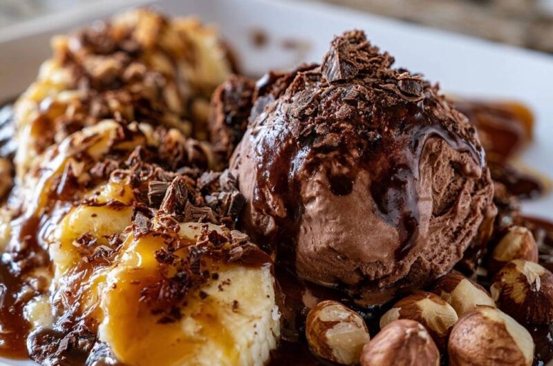 Decadent Chocolate Banana Hazelnut Sundae